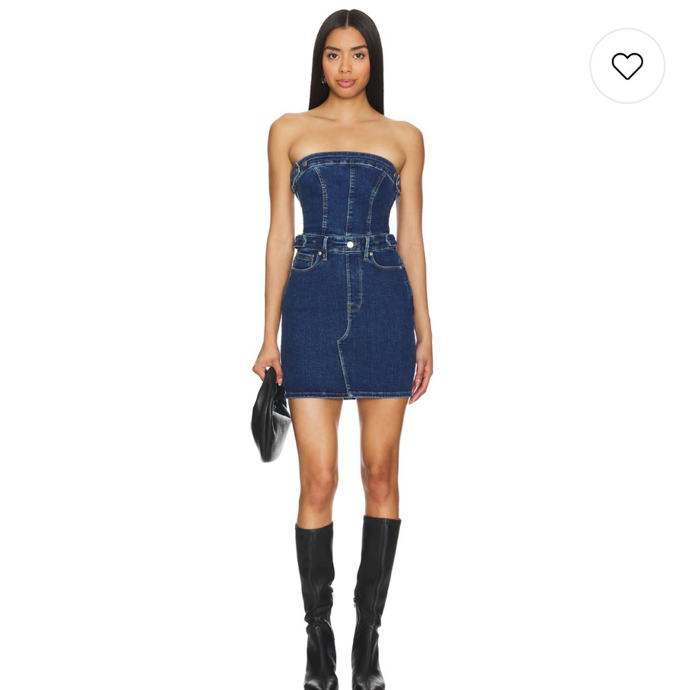 Good American Dark Blue Strapless Dress - Picture 1 of 4